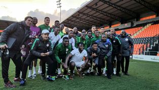 (Photo) Ex-Everton Goal Poacher Yakubu Attends Super Eagles Final Training Session 